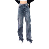 Graue Vintage-Jeans mit weitem Bein